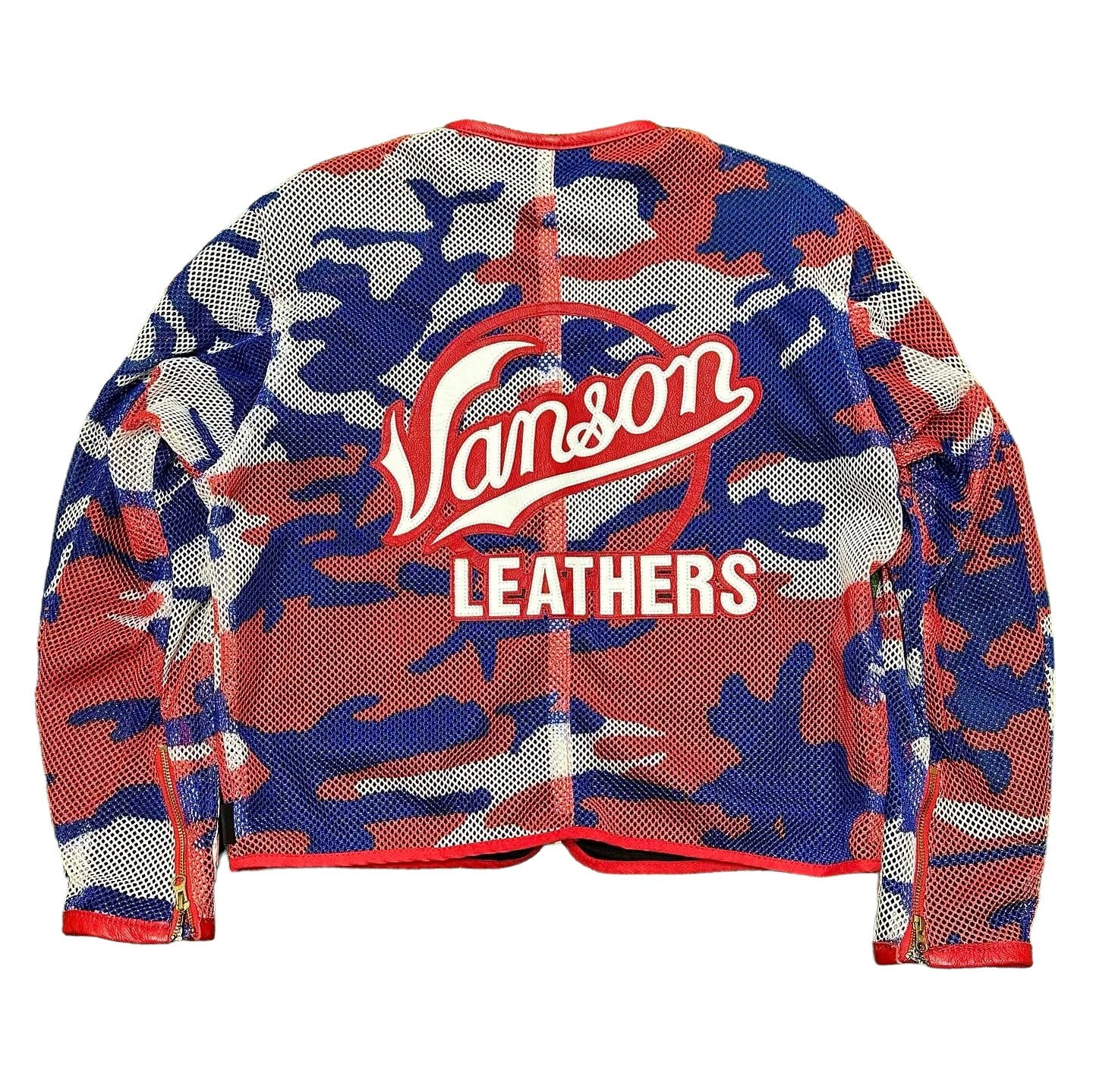 Red/Blue Supreme x Vanson Moto Jacket