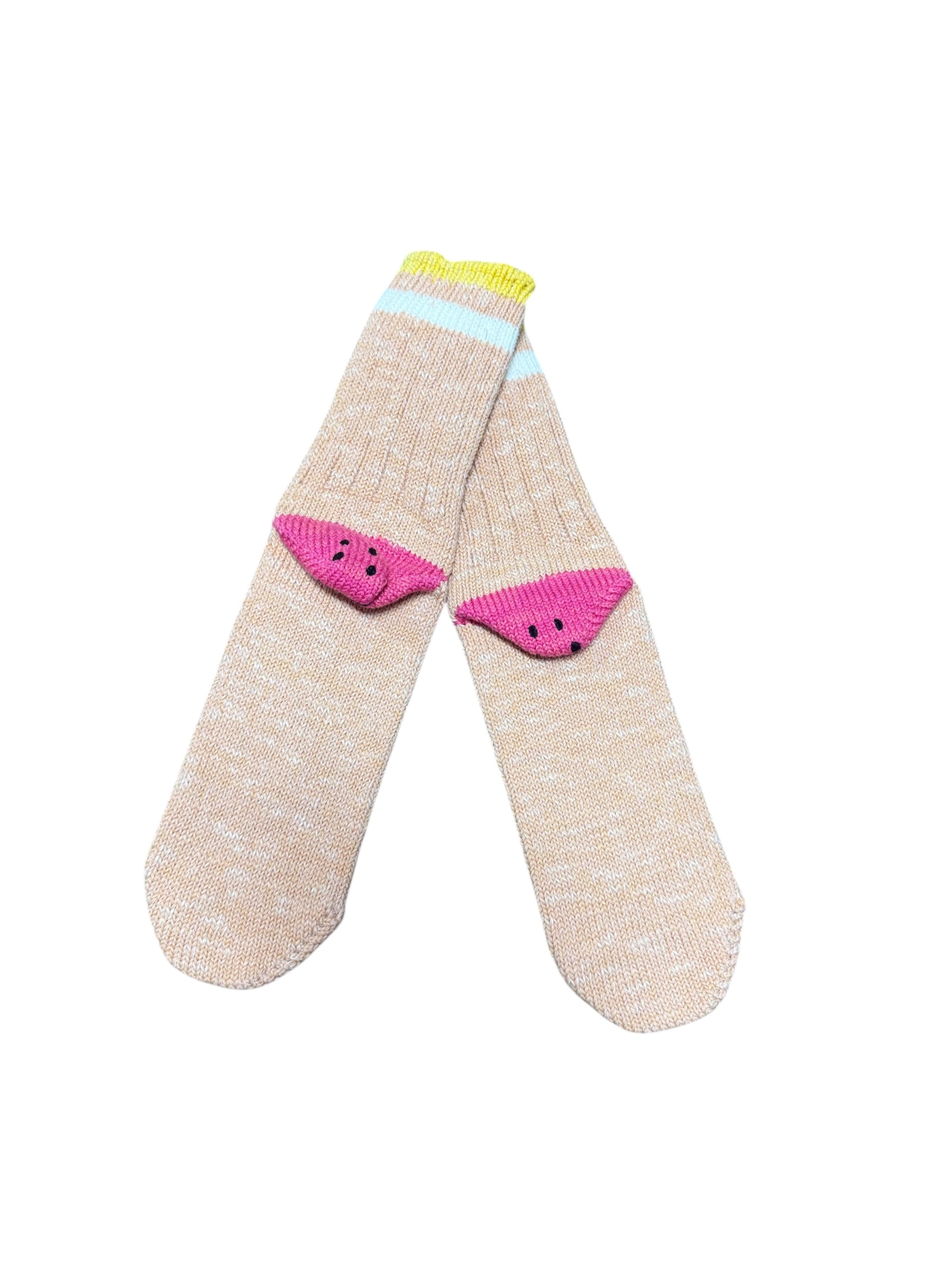 New Kapital Socks Tan/Pink/Yellow