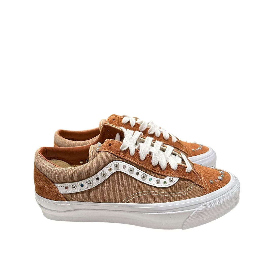 1 of 1 Hand Made Studded Vans Old Skool Lx 36 “Sandy Tan”