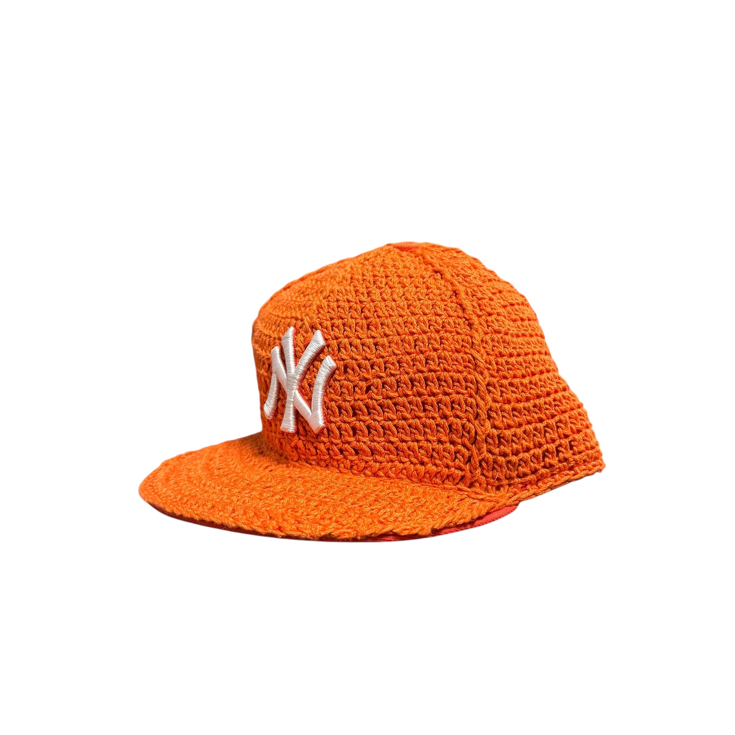 Crochet New York Yankees Baseball Cap Orange