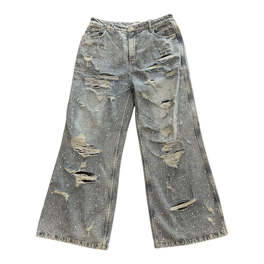 Vale Lives Rhinestone Distressed Denim