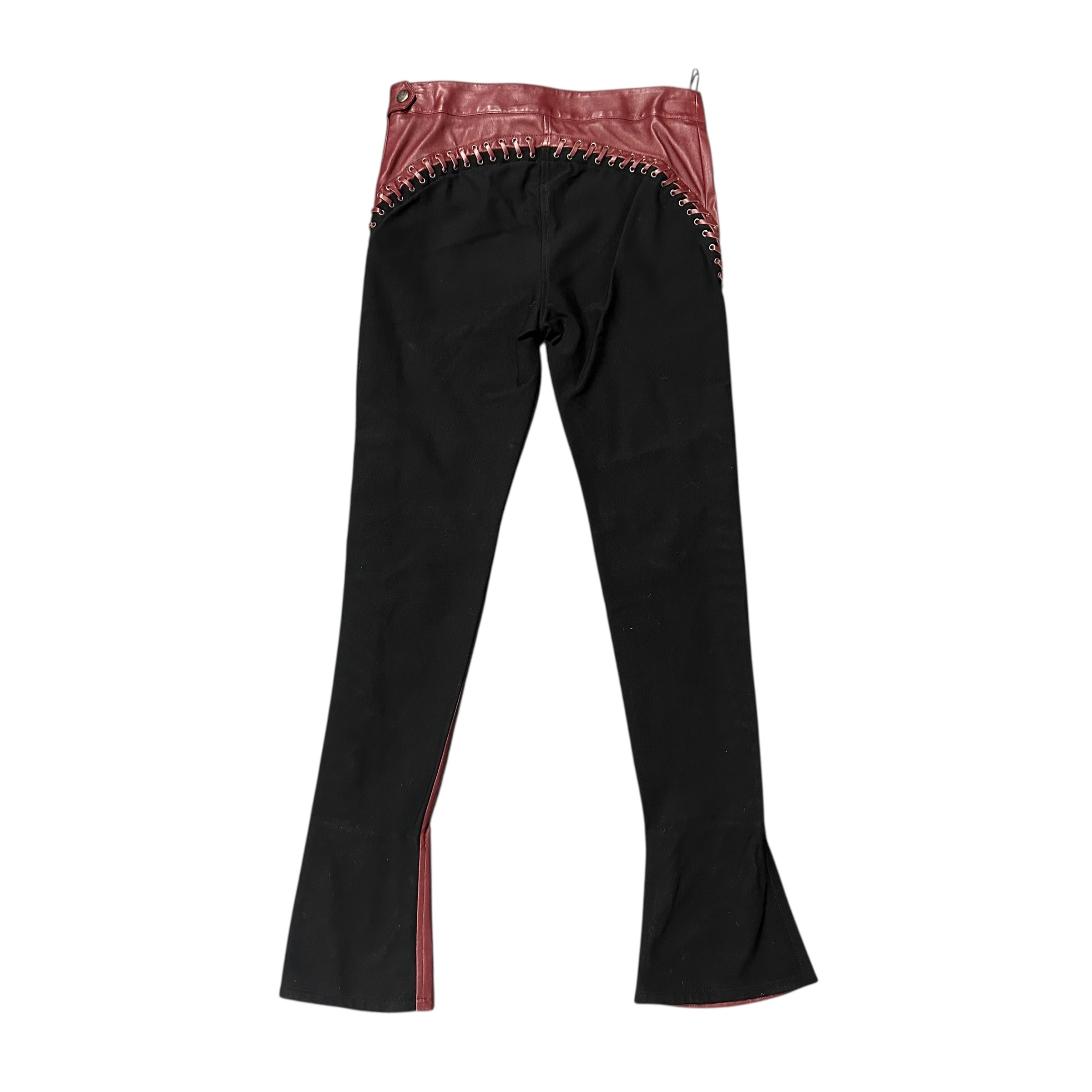 Roberto Cavalli Leather Pants Red/Black FDWMNS