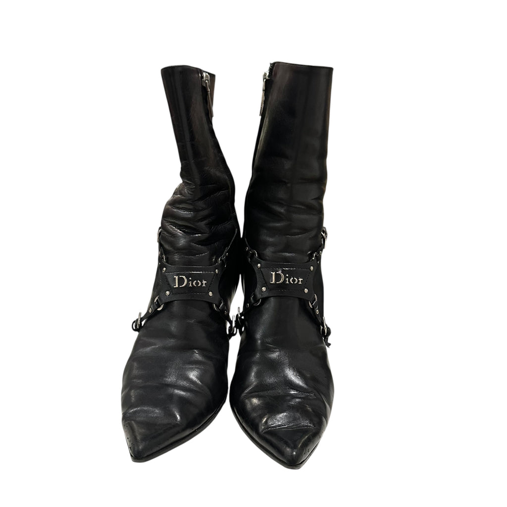 Dior 2003 Black Bondage Boots