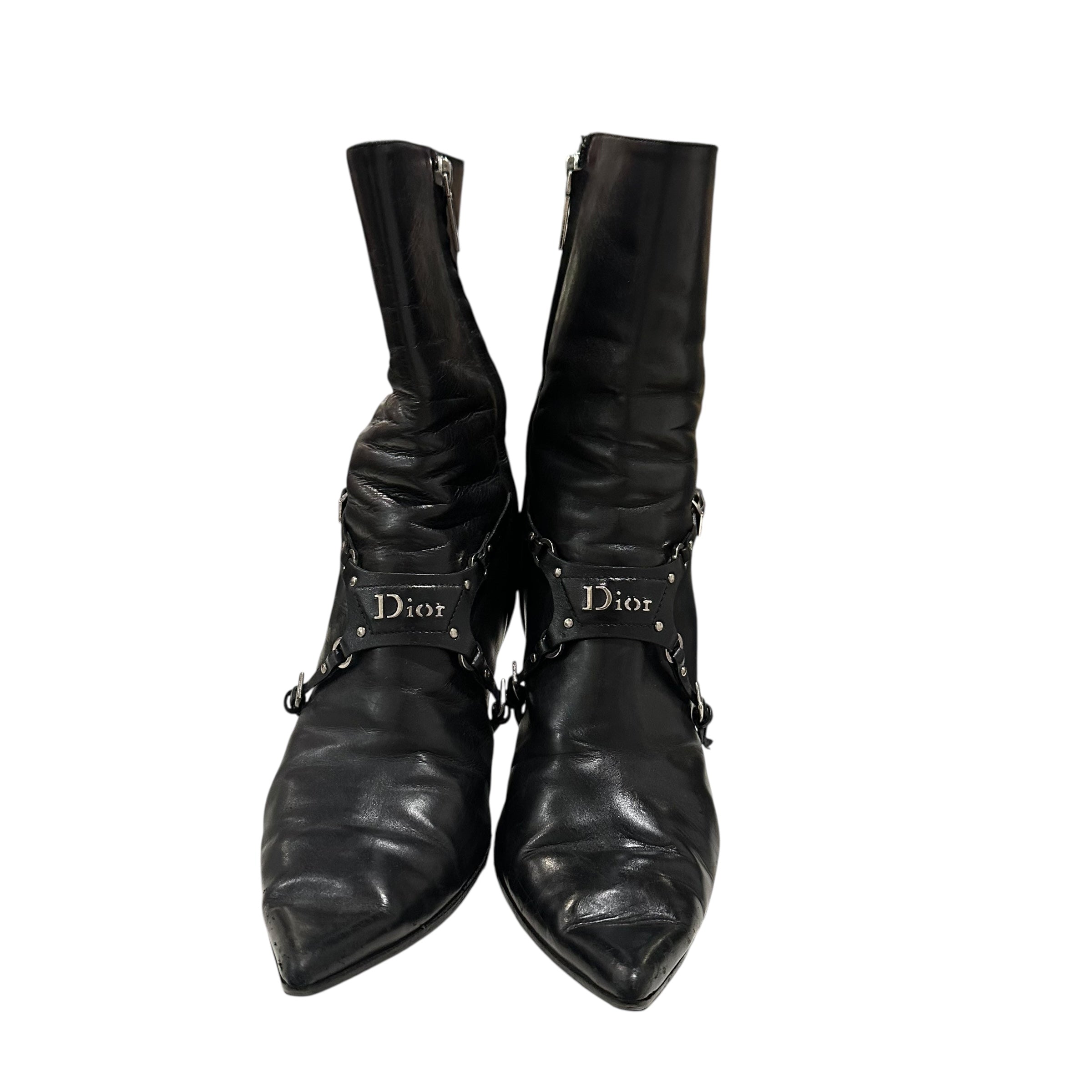 Dior 2003 Black Bondage Boots
