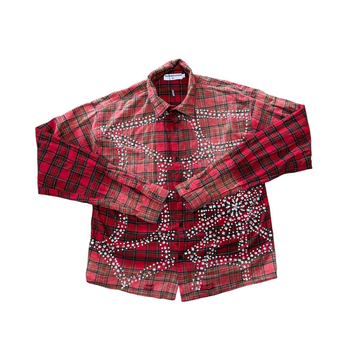 NEW Vale Red Rhinestone Flannel