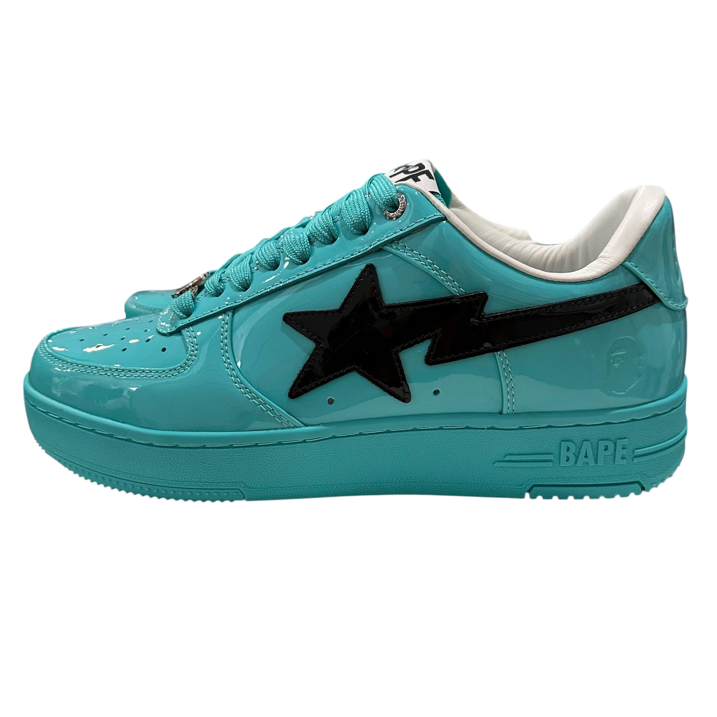 NEW Bape Sta Teal Patent Leather Sneakers