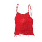 Joanna Beaded Crochet Top Red FDWMNS
