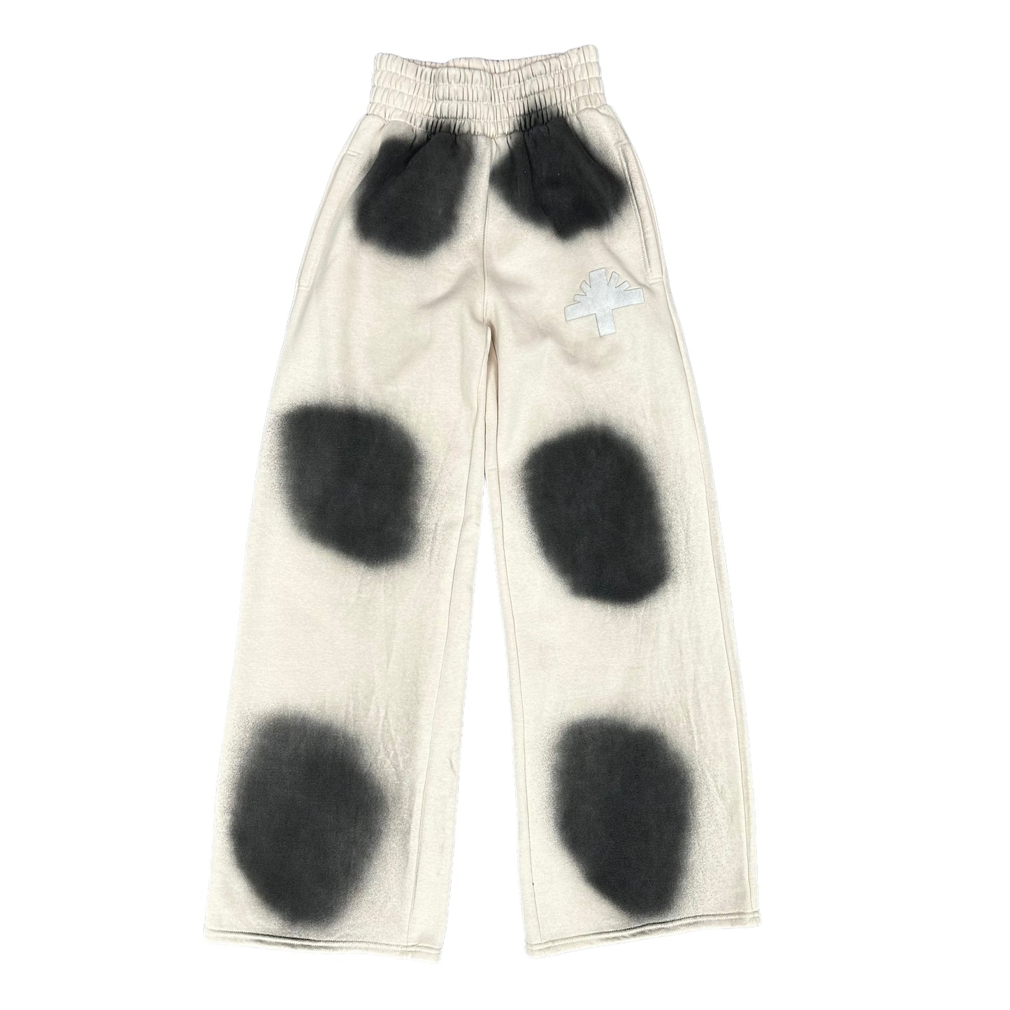 White/Black Vertabrae Flare Sweatpants