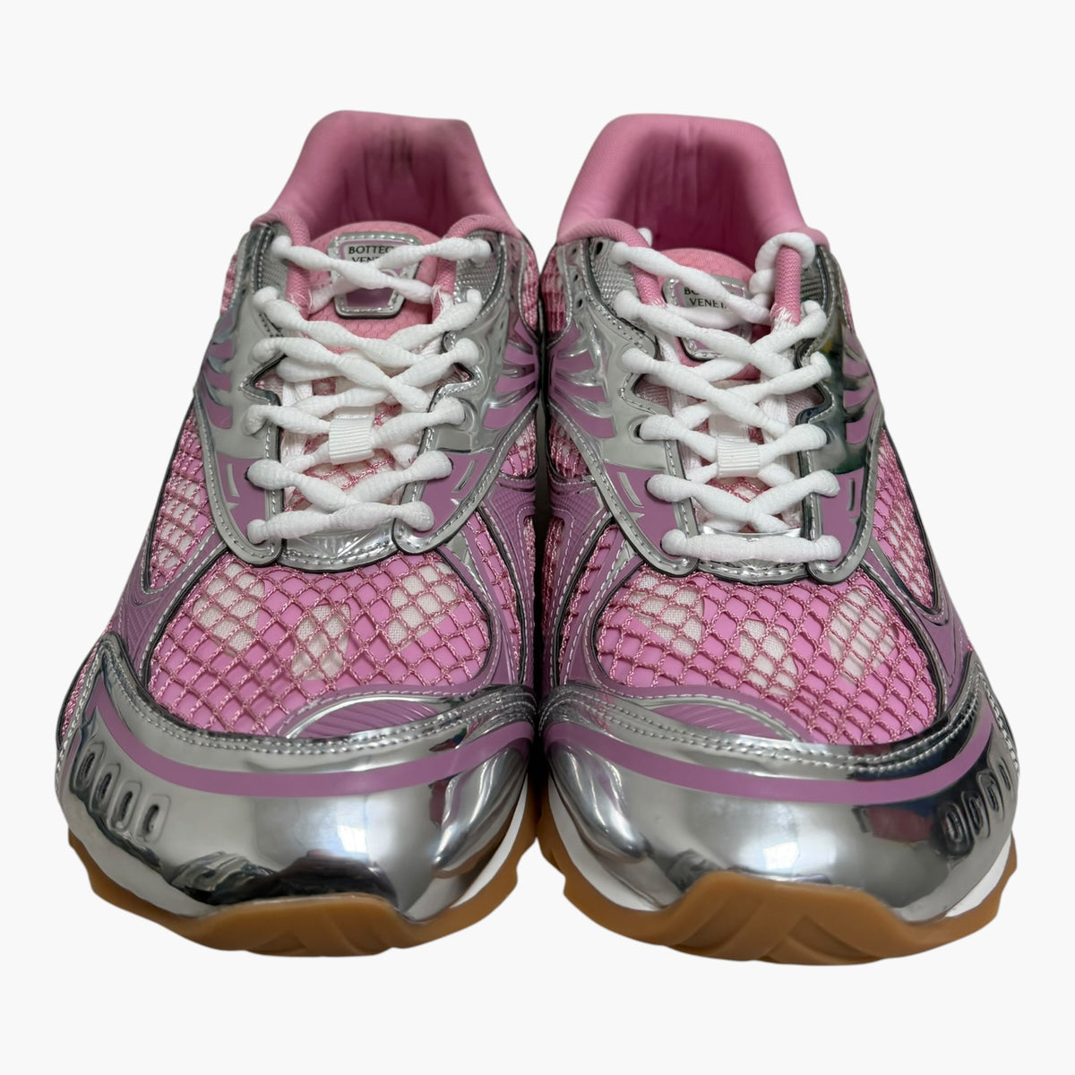 NEW Bottega Veneta Pink/Sliver Orbit Sneaker (NO BOX)