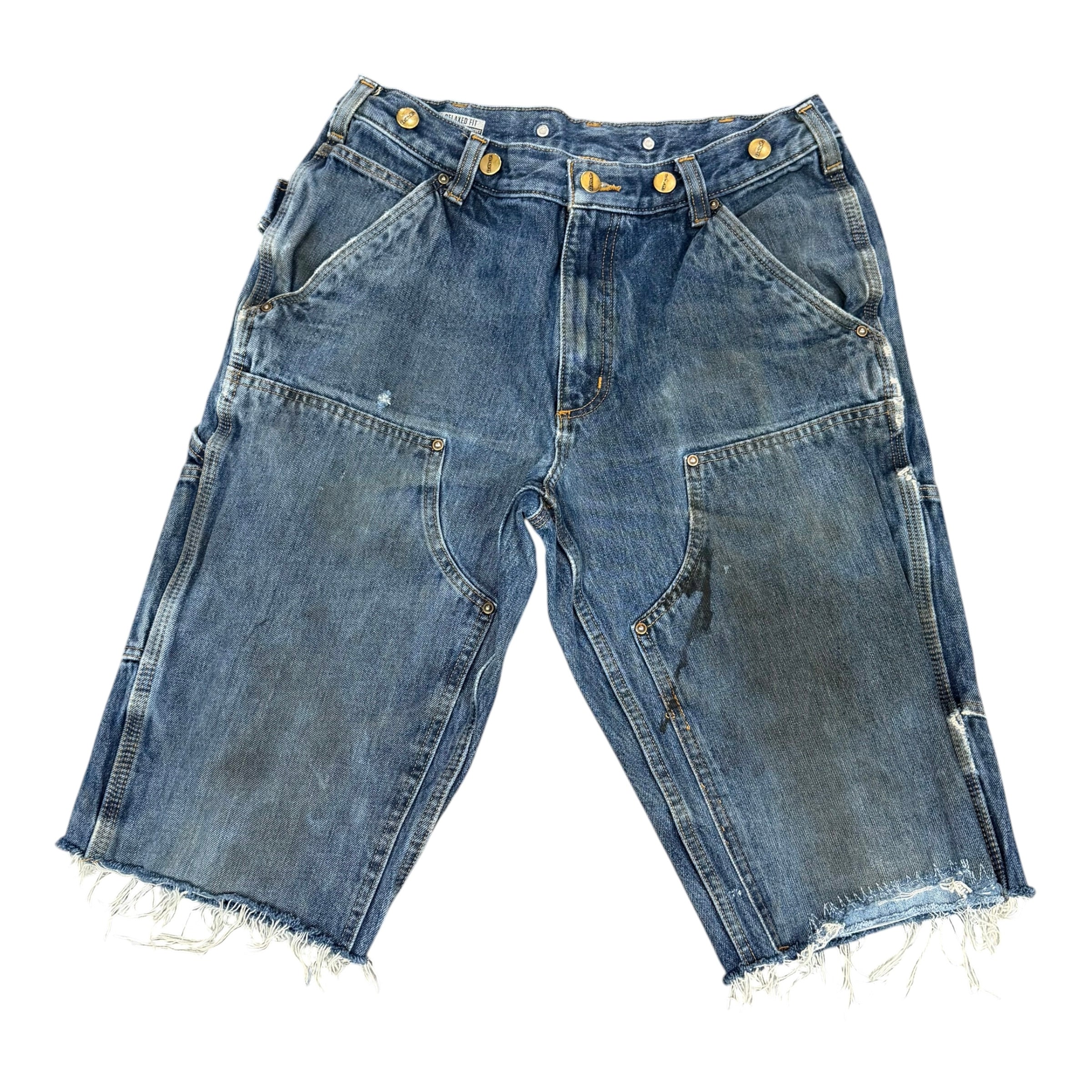 Vintage Carhartt Slim Blue Jean Double Knee Shorts(32)