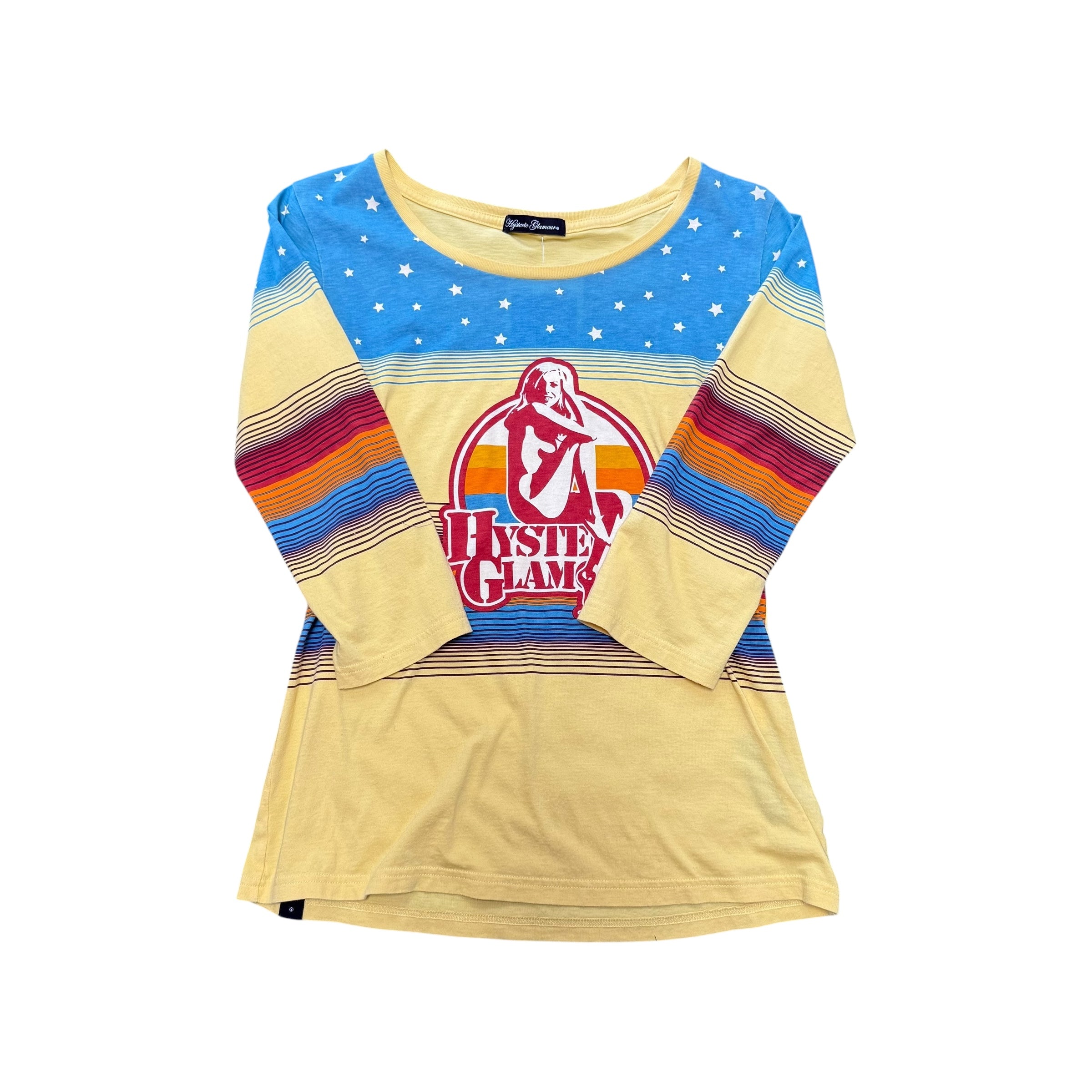 Hysteric Glamour Striped 3/4 Sleeve Tee