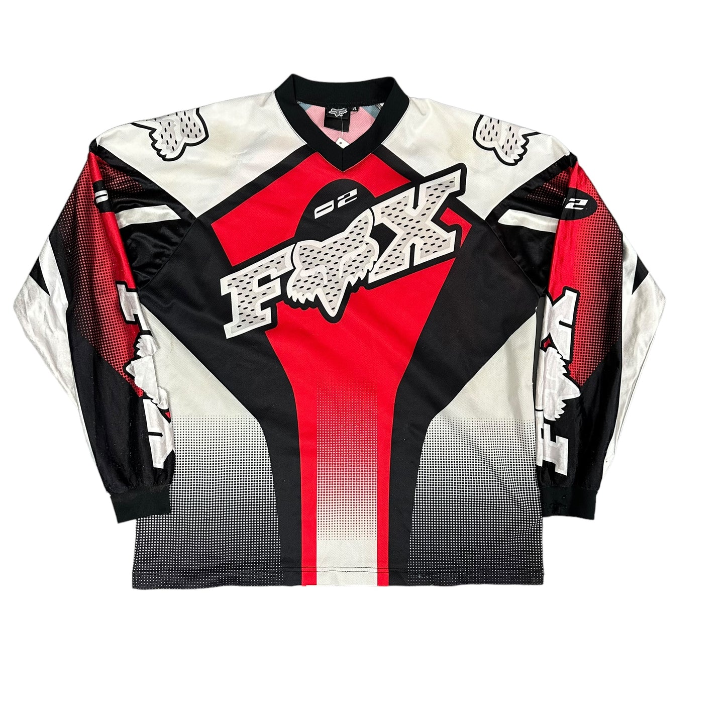 Fox red and white motocross jersey