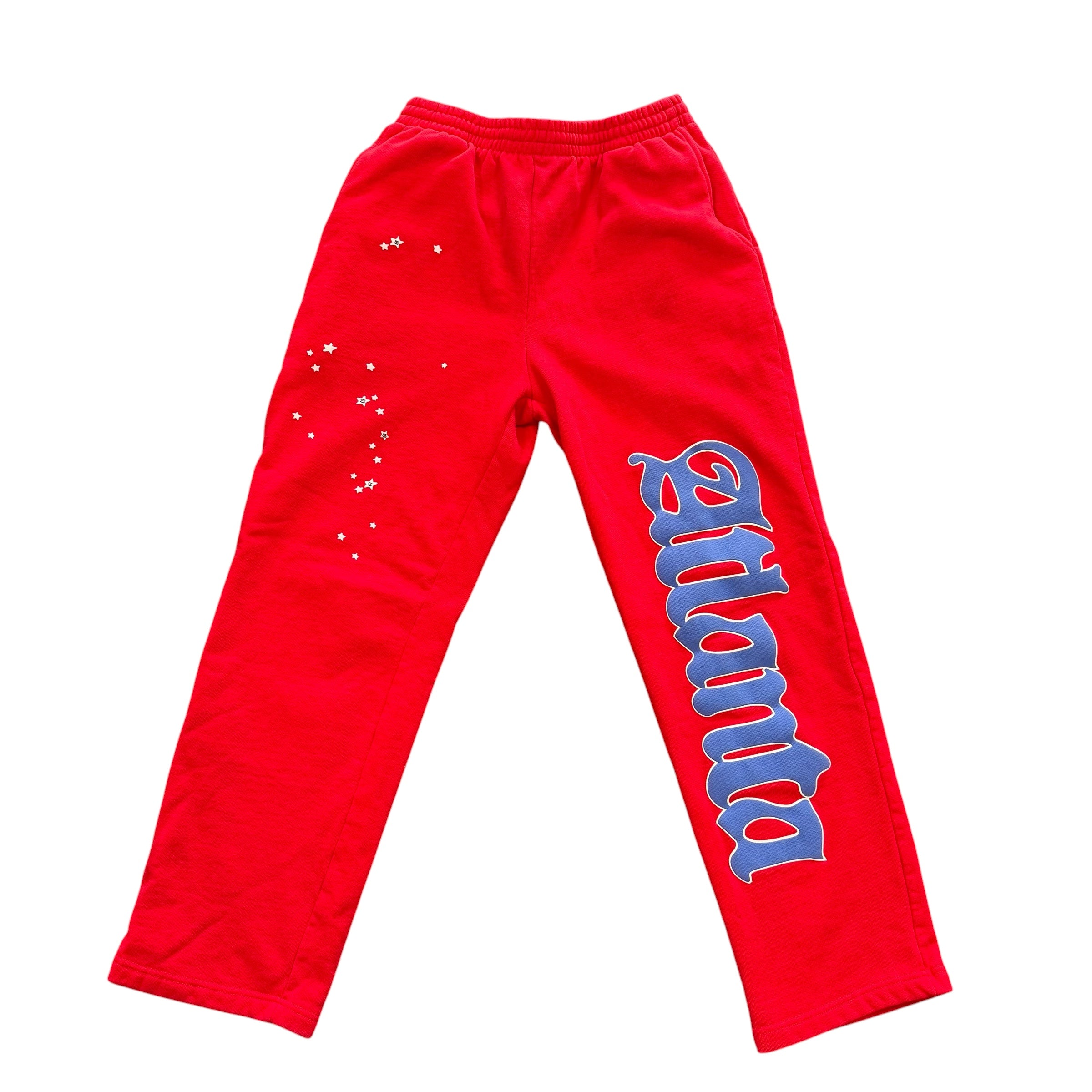 Sp5der Atlanta Open Leg Sweatpants Red