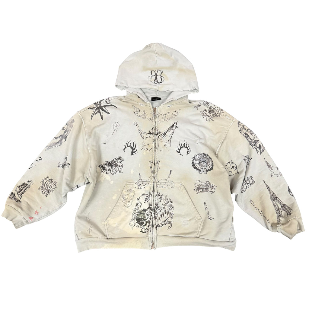 Balenciaga Tattoo Hoodie (Has Stains)