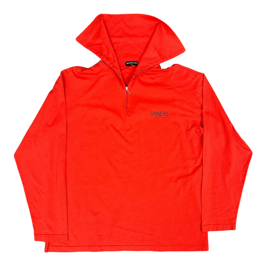 Balenciaga Red Zip Turtle Neck