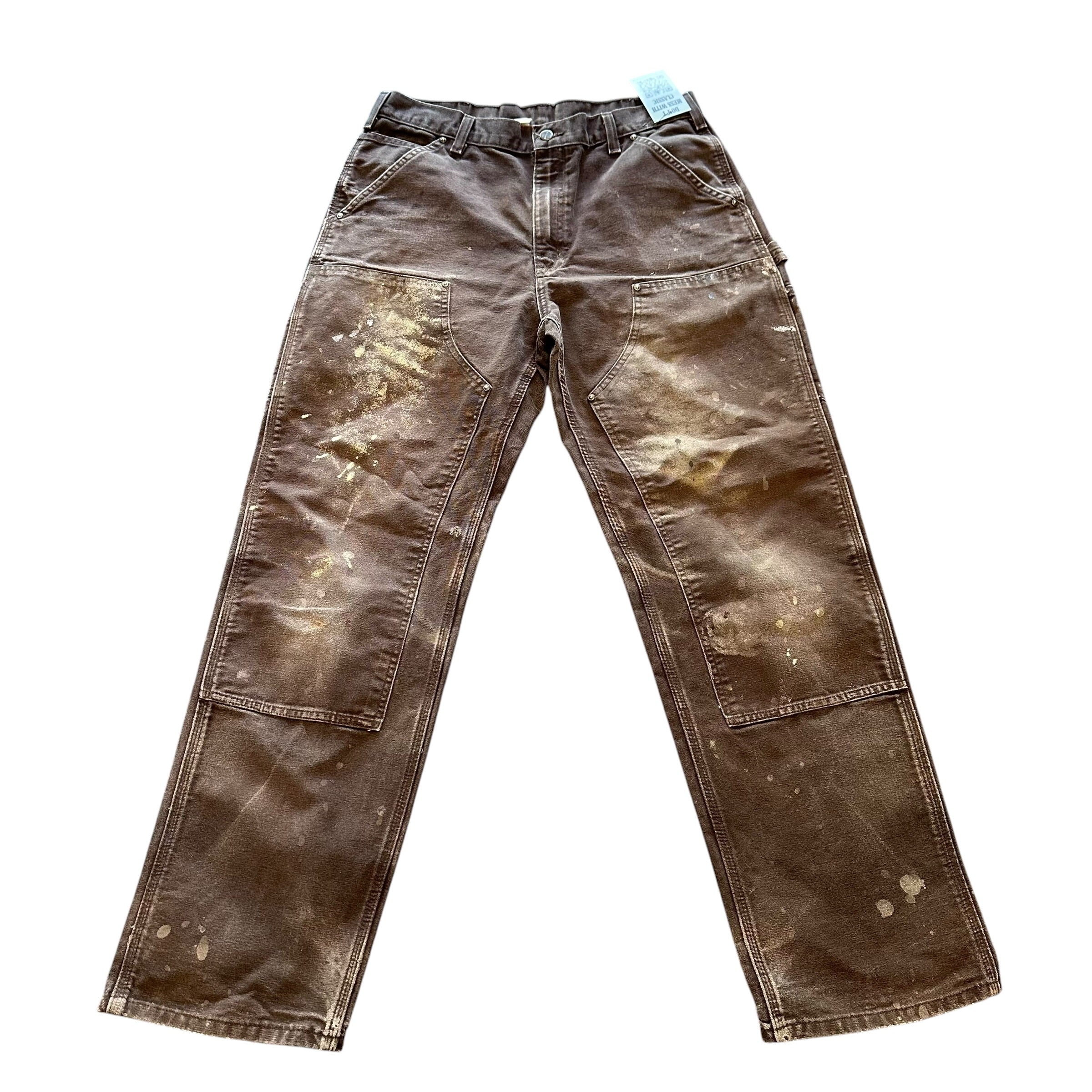 Vintage Carhartt Double Knee Faded Brown Pants (33)