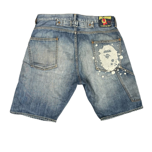 Bape Human Made Splatter Denim Shorts