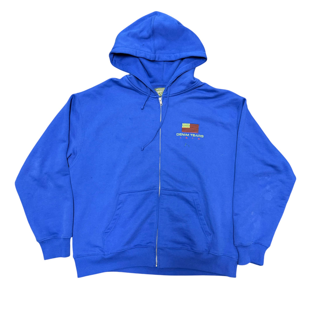 Denim Tears Pan African Zip Hoodie in Blue