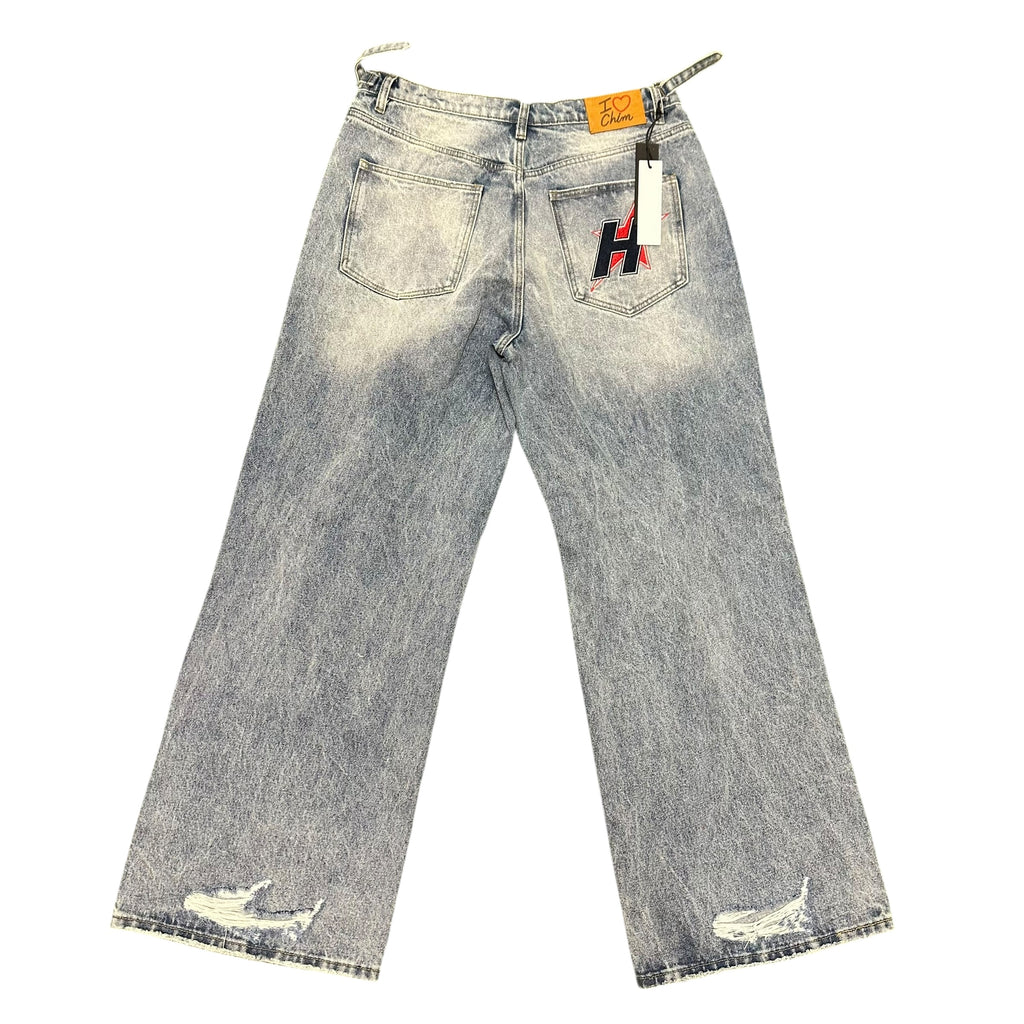 HMDD Knee Distressed Baggy Jeans