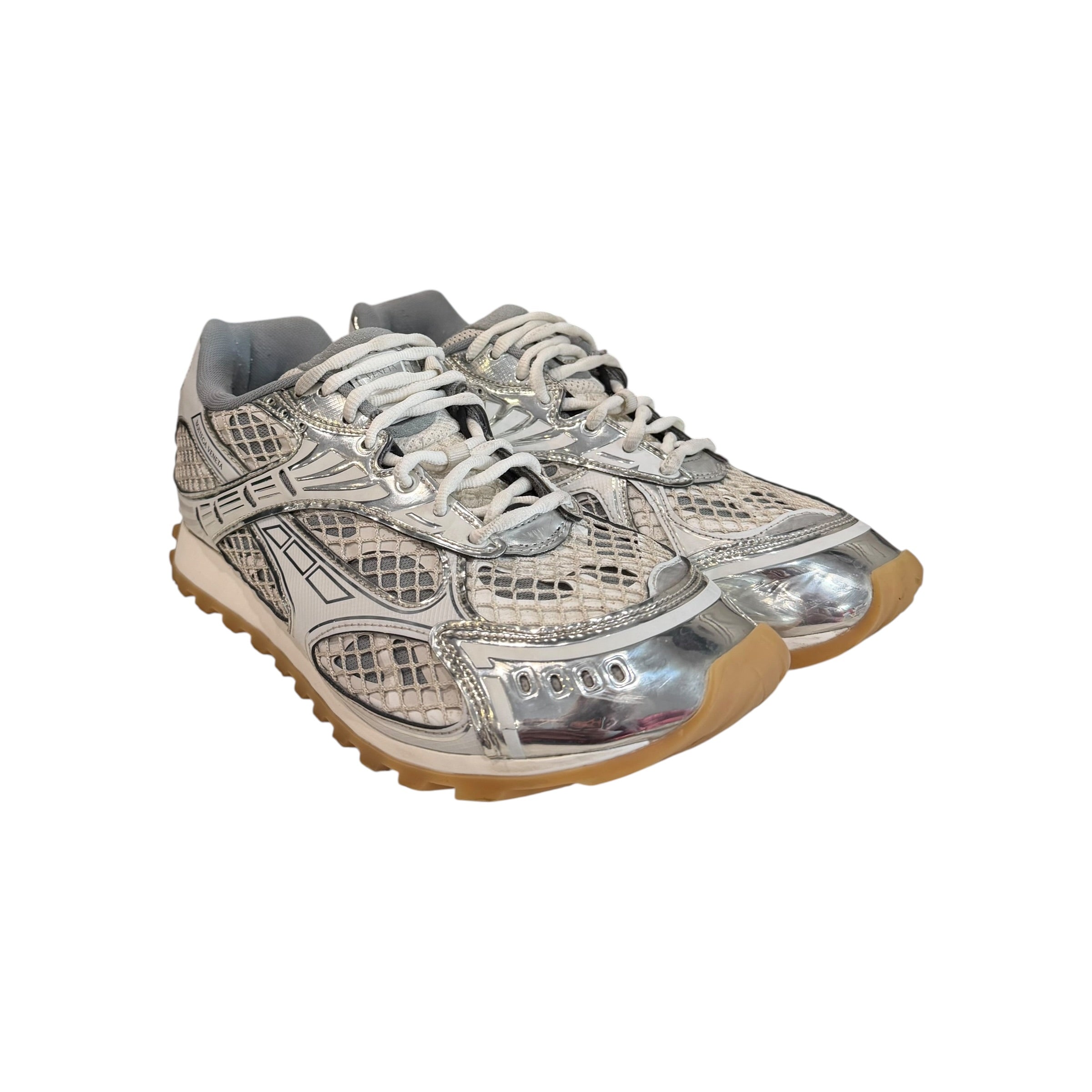 Bottega Veneta Orbit Sneakers Silver/White (No Box)