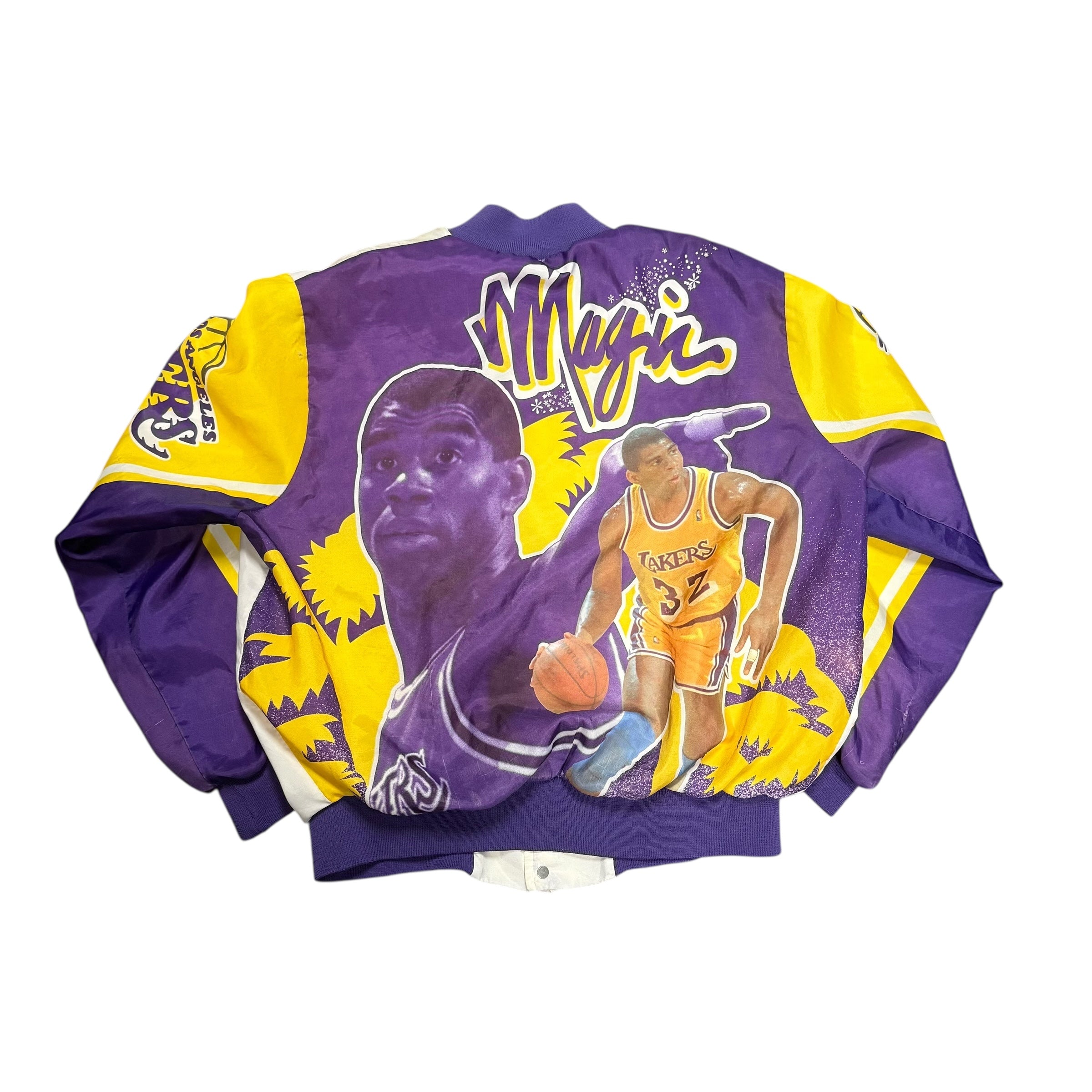 Lakers Magic Johnson Chalk Line Bomber Jacket