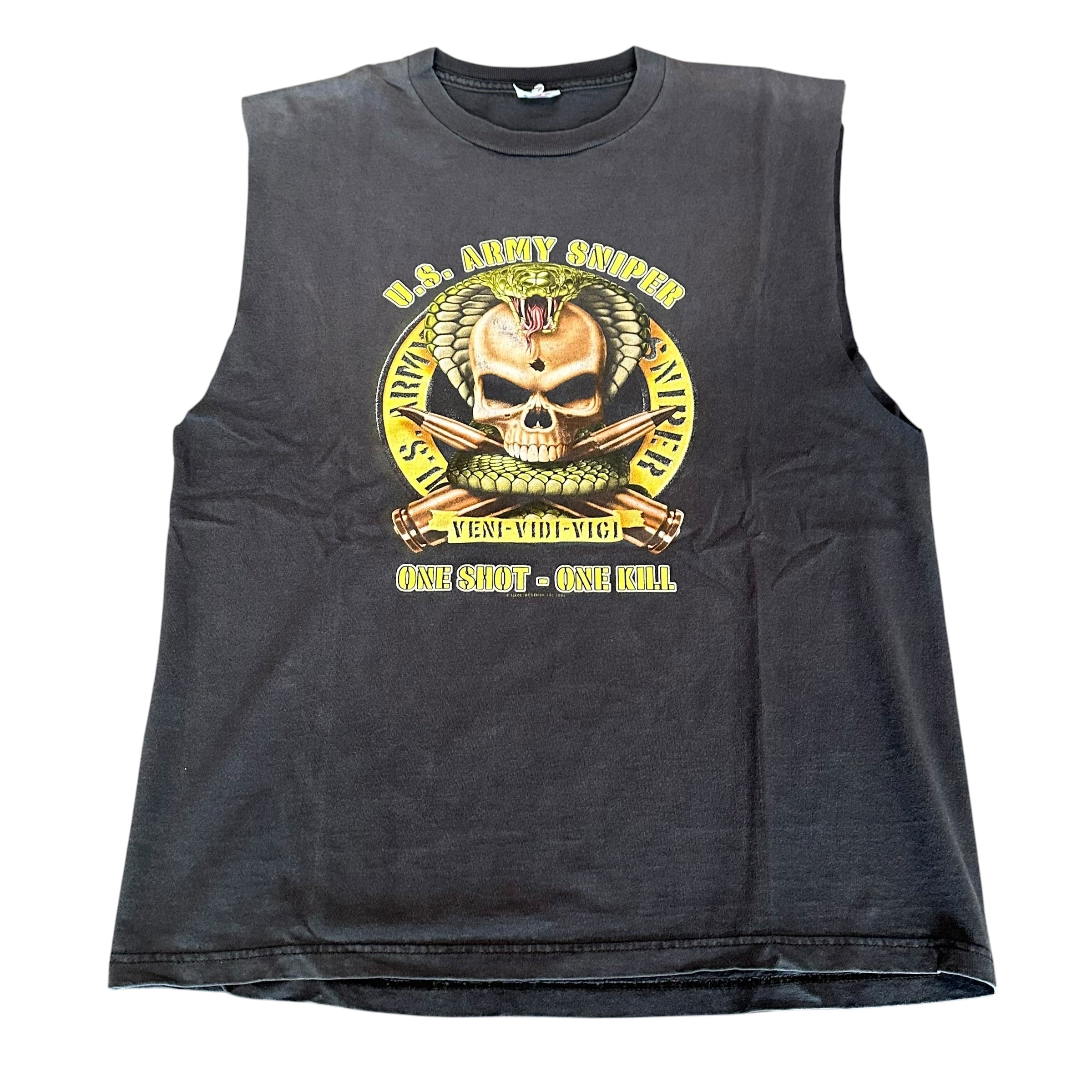 Black US Sniper Cut Off Shirt
