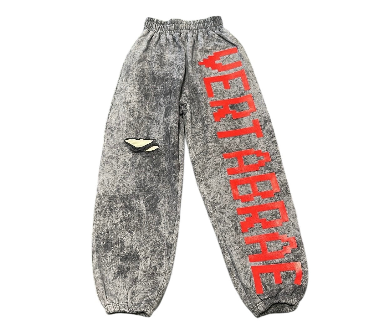 Vertabrae Grey/Red Spellout Sweats