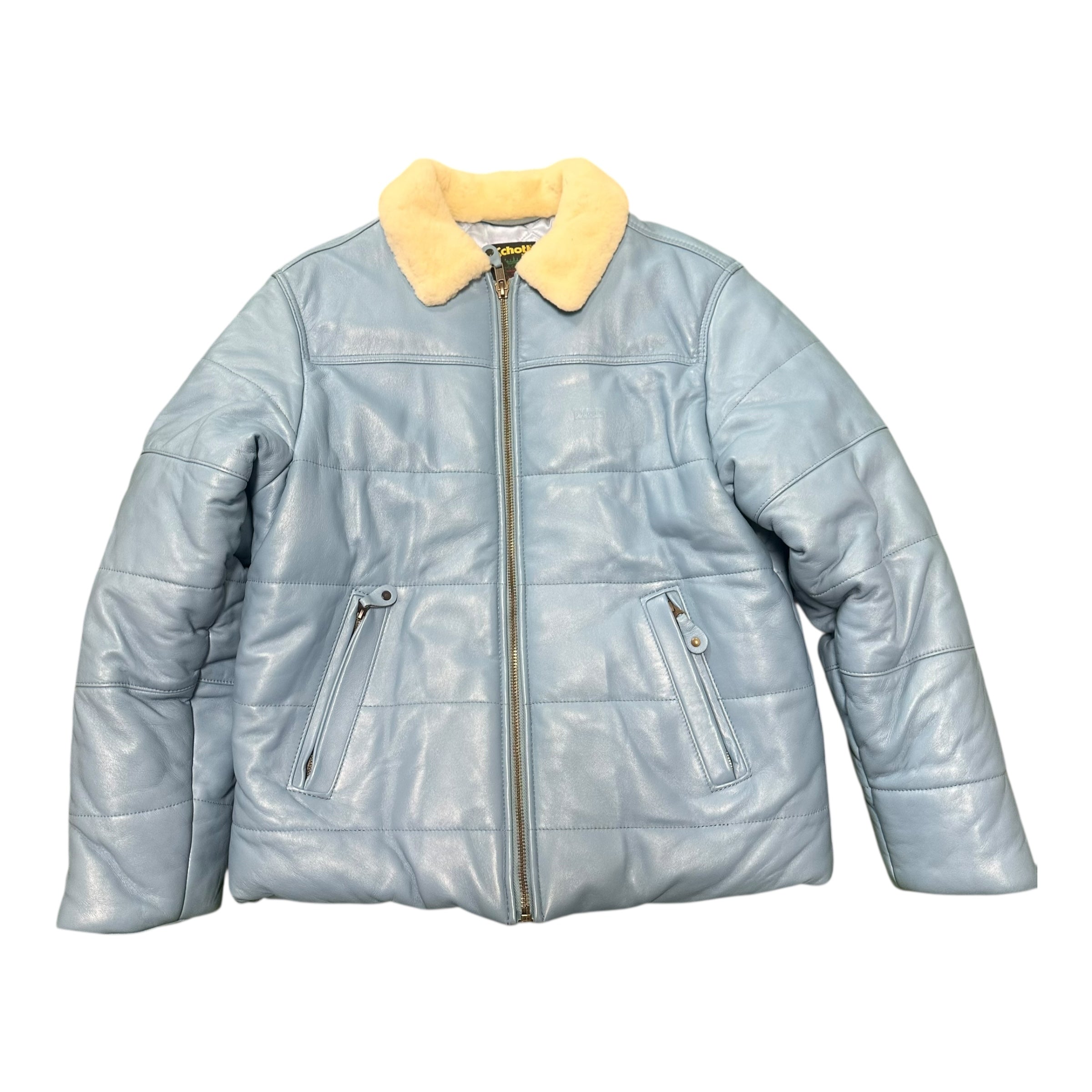 Supreme Schott Shearling Collar Leather Puffer