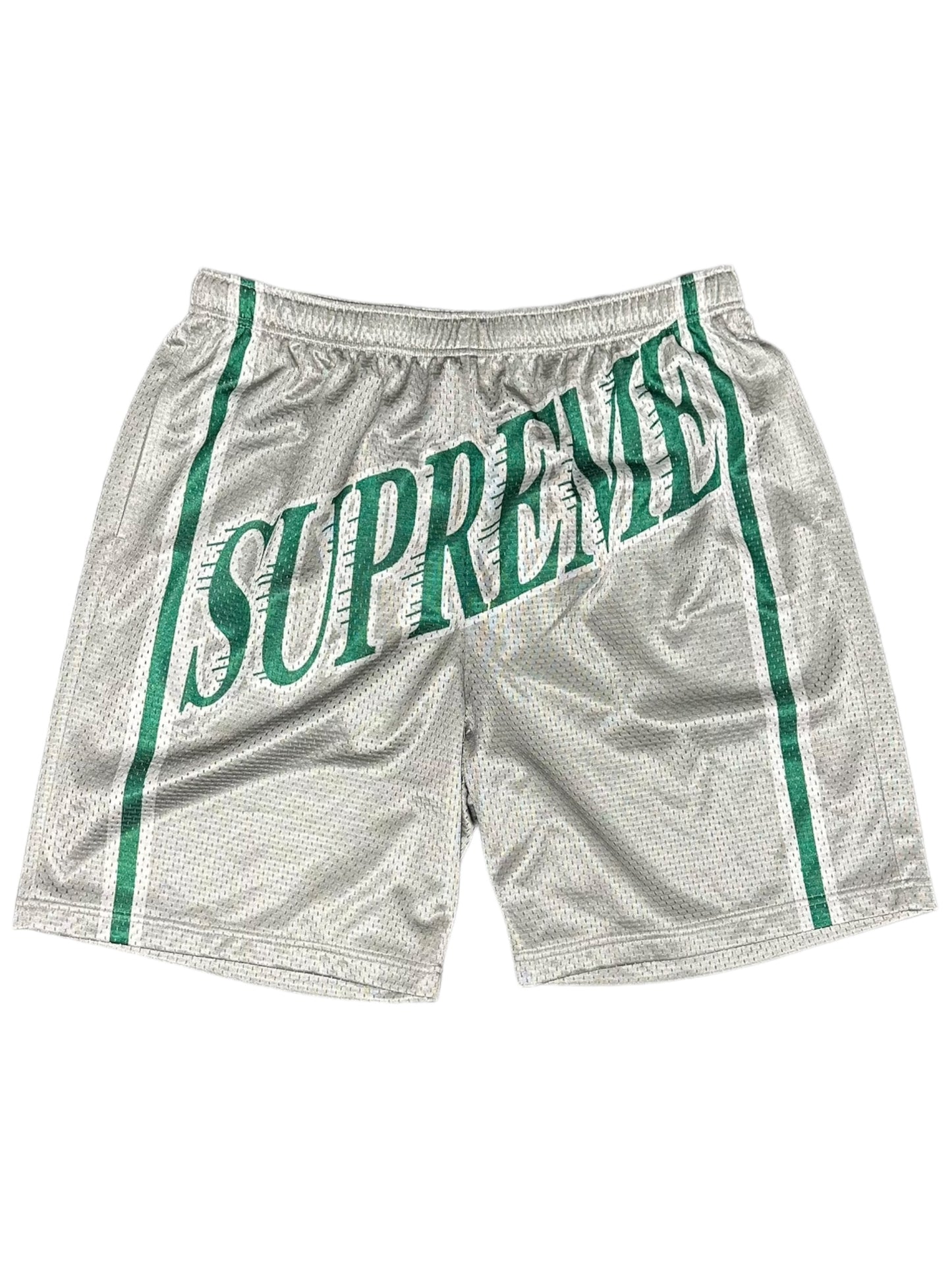 SUPREME BIG LOGO MESH SHORT GREY/GREEN (1DUTPA)