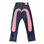 Evisu “No.2”  Blue/Pink Jeans (32x35)