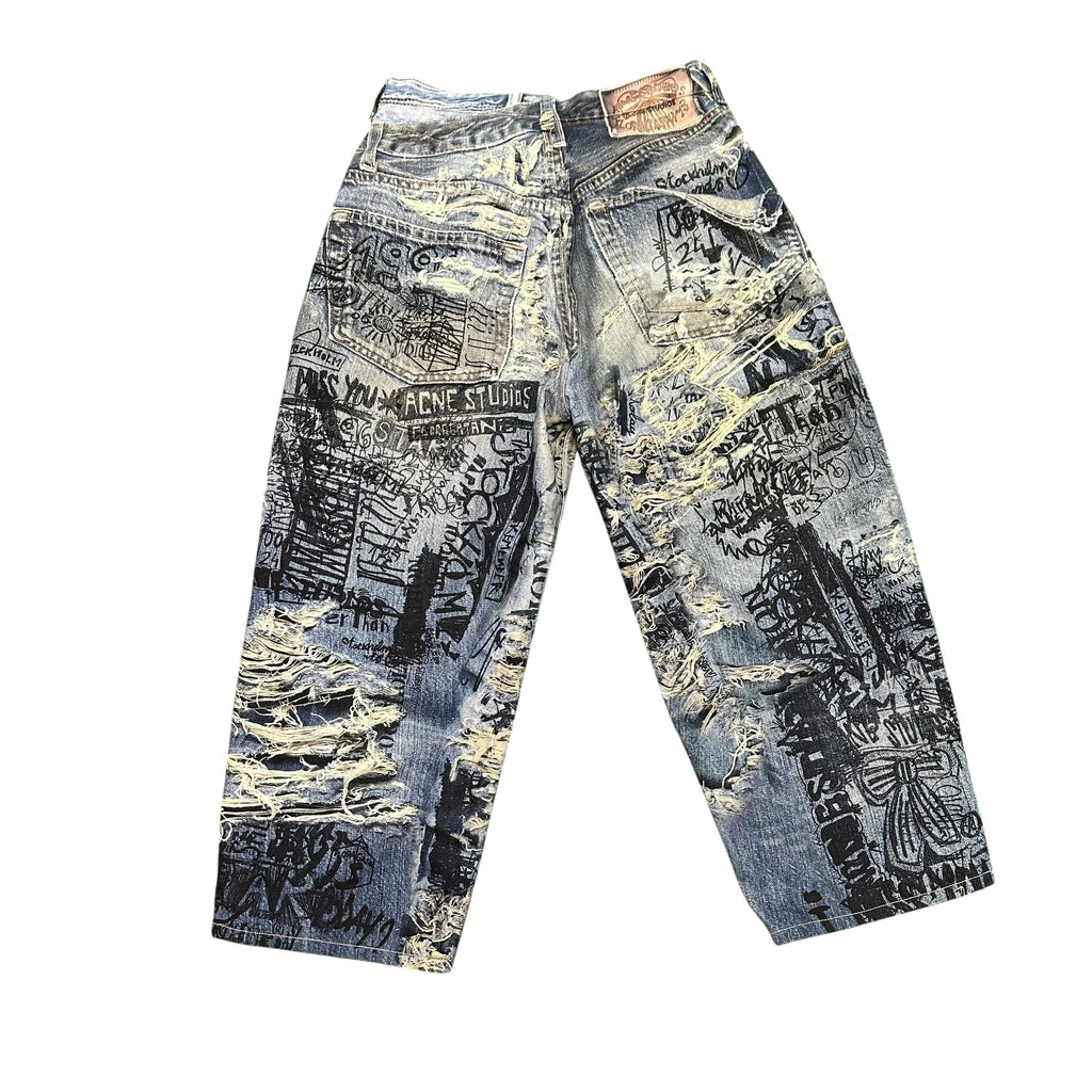 Acne Studio Torn Scribble Jeans