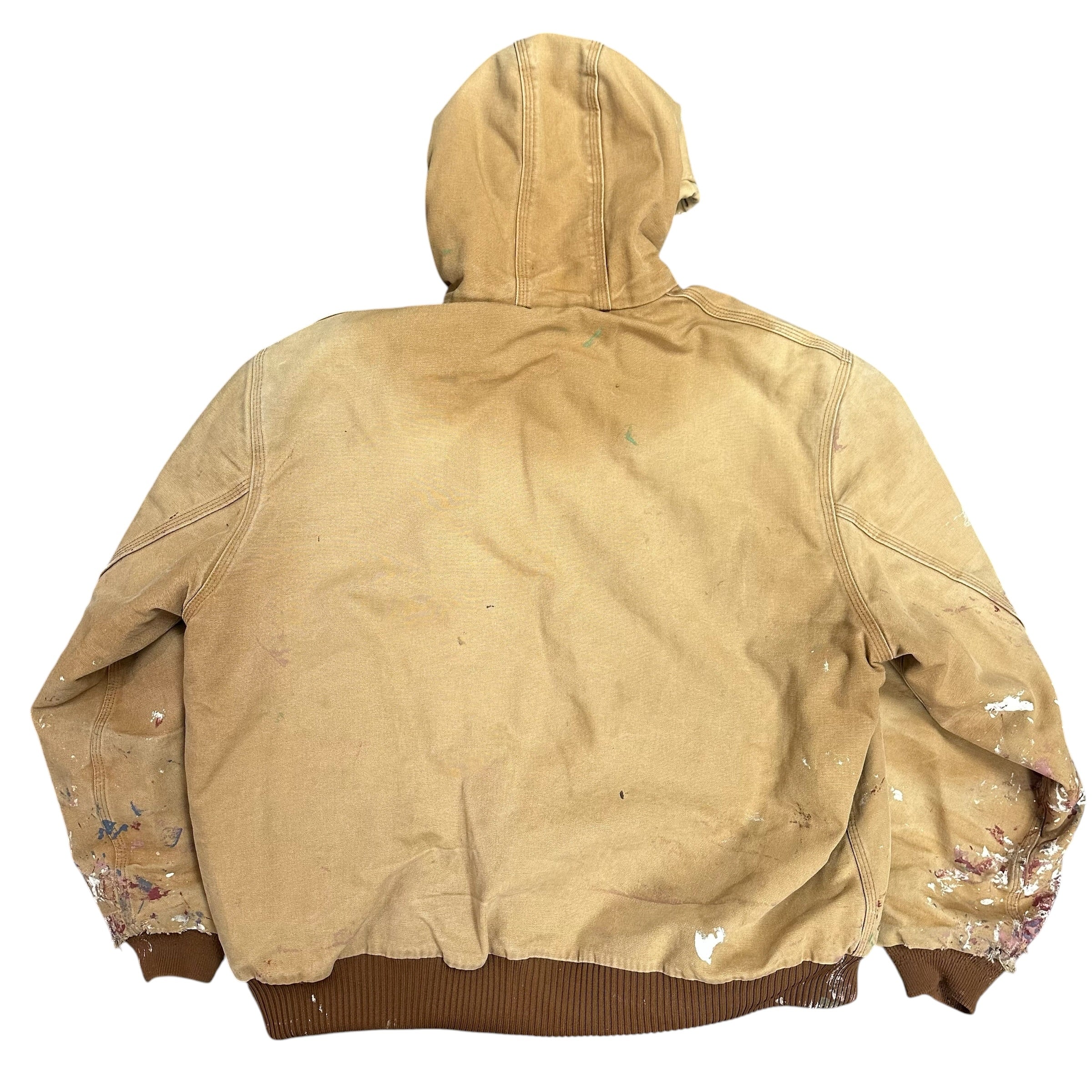 Vintage Carhartt Brown Duck Active Paint Splatter Jacket
