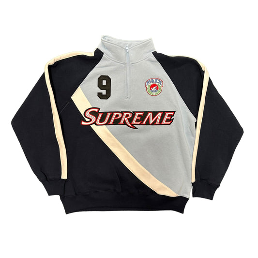 SUPREME EQUIPE HALF ZIP SWEATSHIRT BLUE (I69MOL)