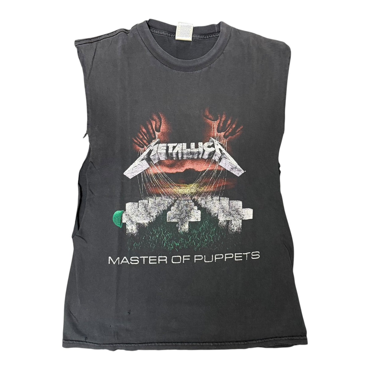 Vintage Black Faded Metallica Cut Off Shirt