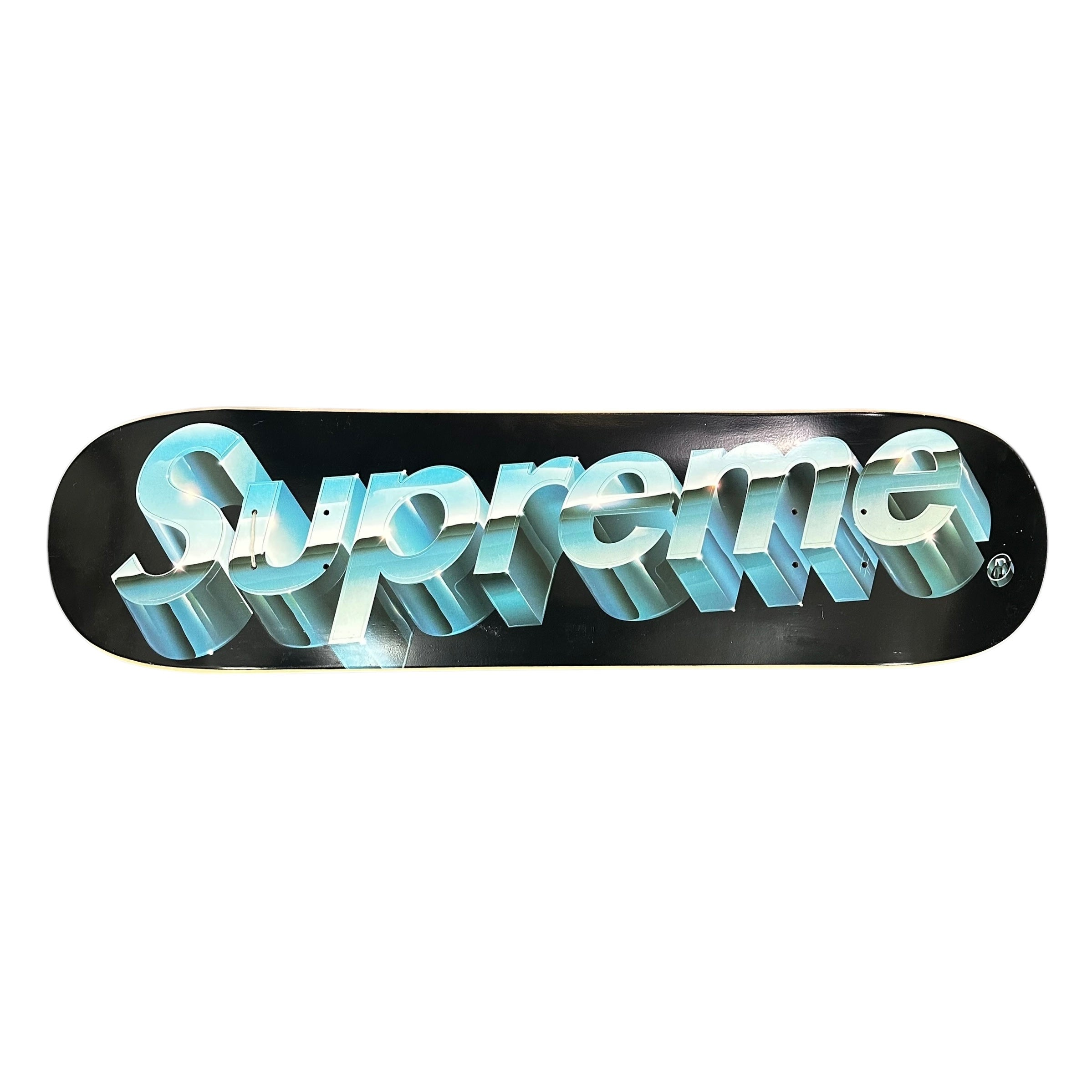 Supreme Chrome Logo Black Skateboard Skate Deck