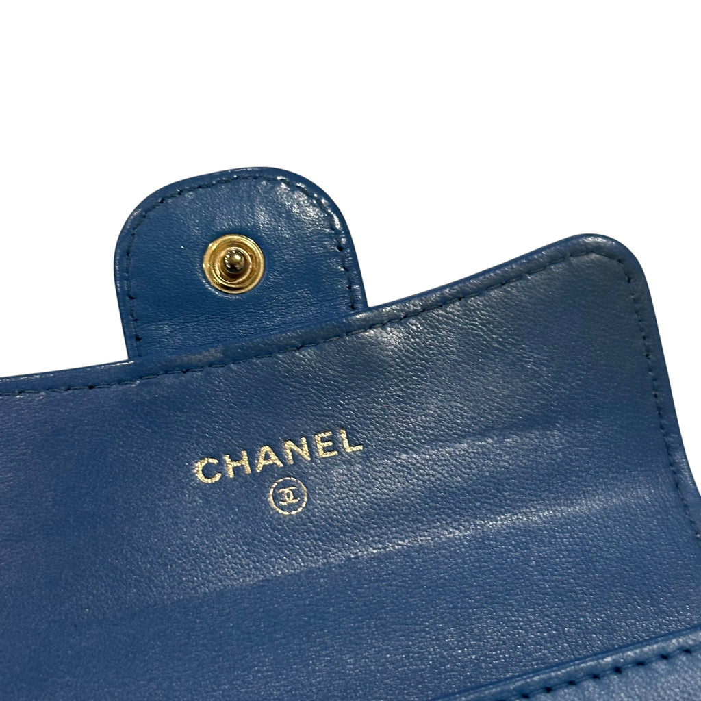 Chanel Caviar Quilted Blue Wallet