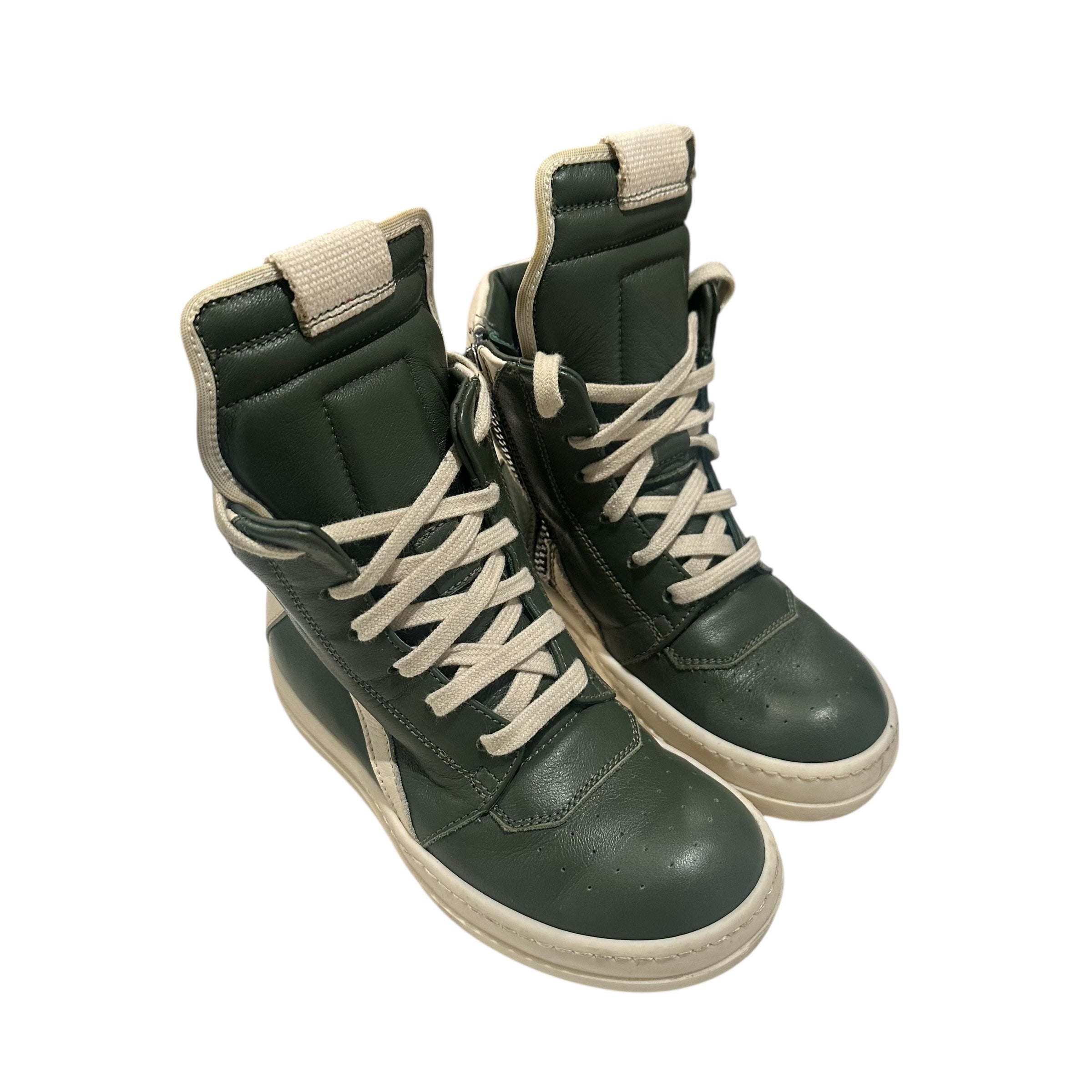 Rick Owens Kids Geobasket Olive/White