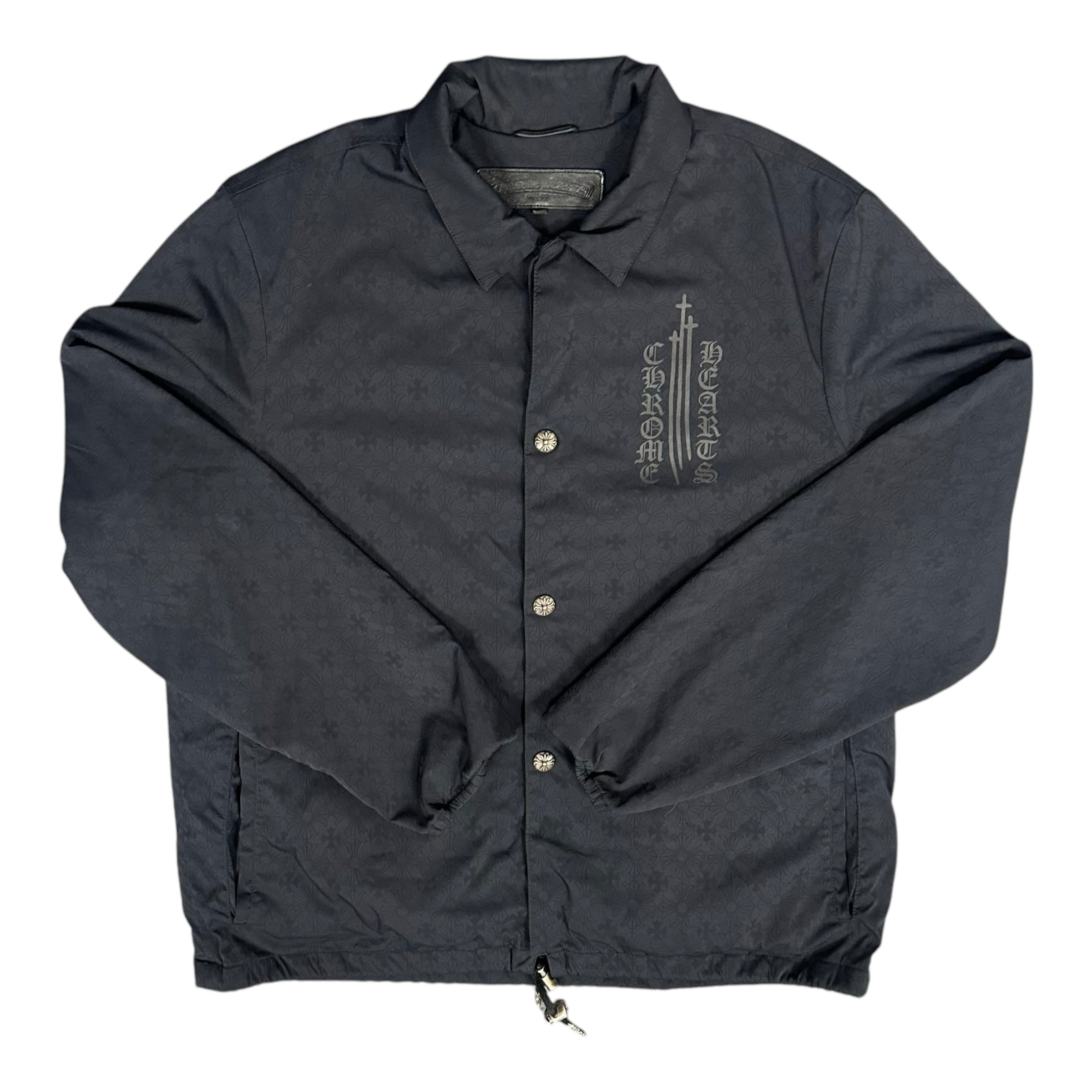 Chrome Hearts Black Nylon Riggins Coach Jacket