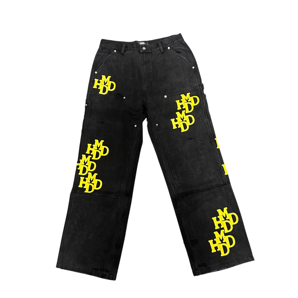 HMDD Yellow Patch Black Carpenter Pants
