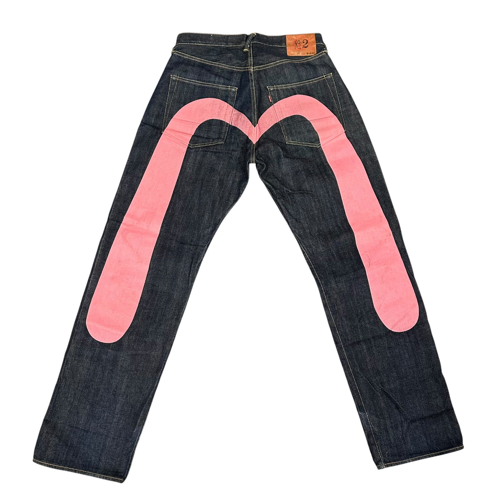 Evisu "No. 2" Dark Blue/ Light Pink Selvedge Denim (34x35)