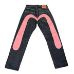 Evisu "No. 2" Dark Blue/ Light Pink Selvedge Denim (34x35)