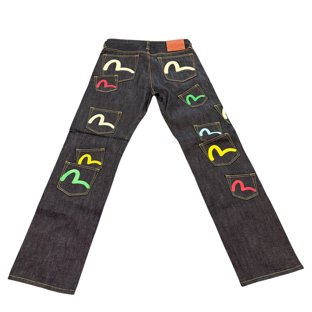 Brand New EVISU Multi-Pocket Seagull Regular Fit Jeans