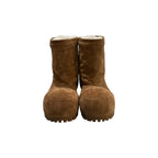 Balenciaga Alaska Fur Low Boot Brown/White