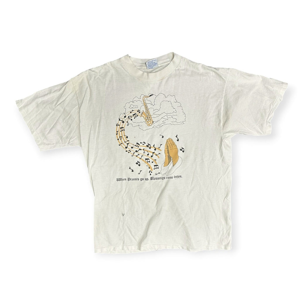 Vintage ‘When praises go up. Blessings come down.’ Tee