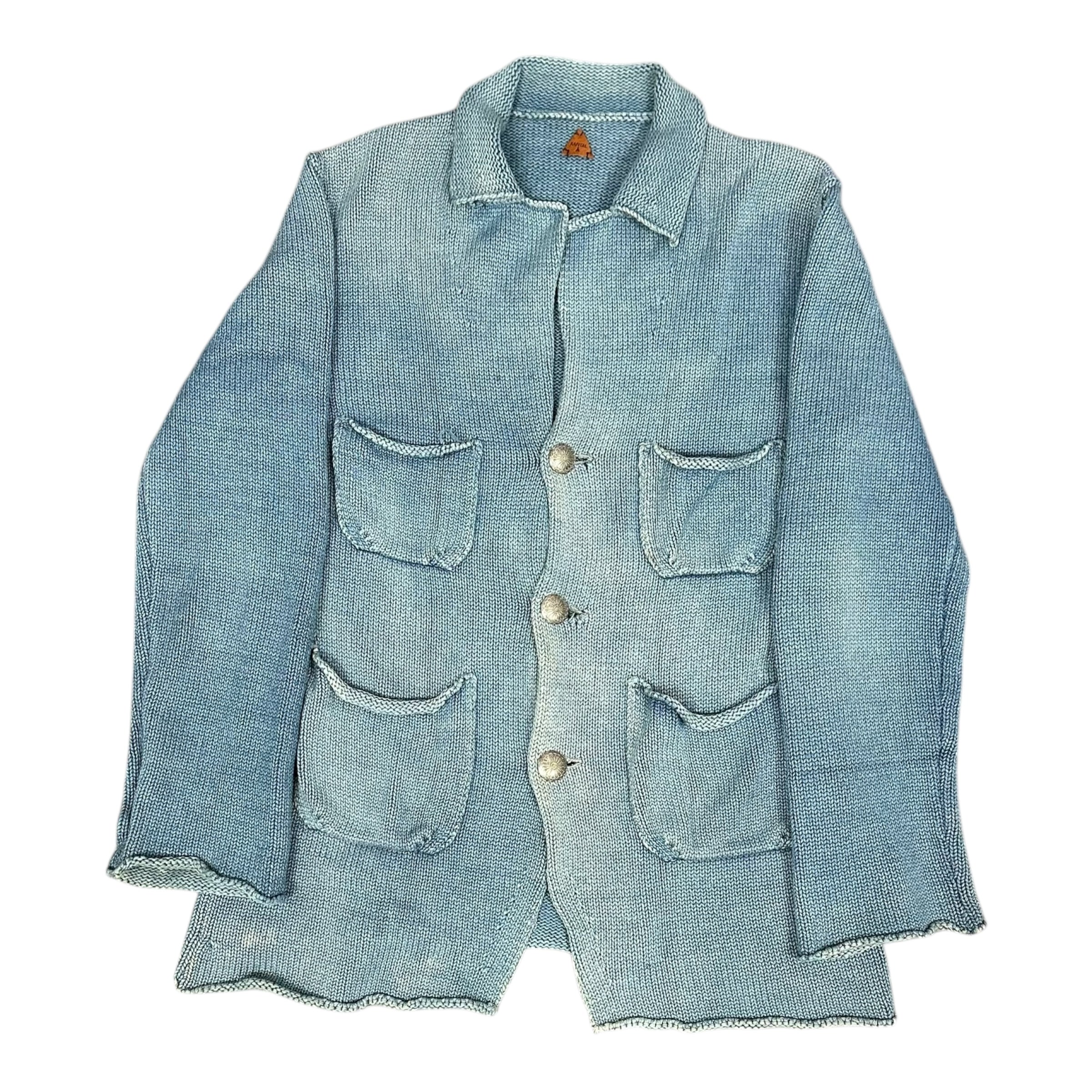 Kapital Indigo Sashiko Knit Chore Coat