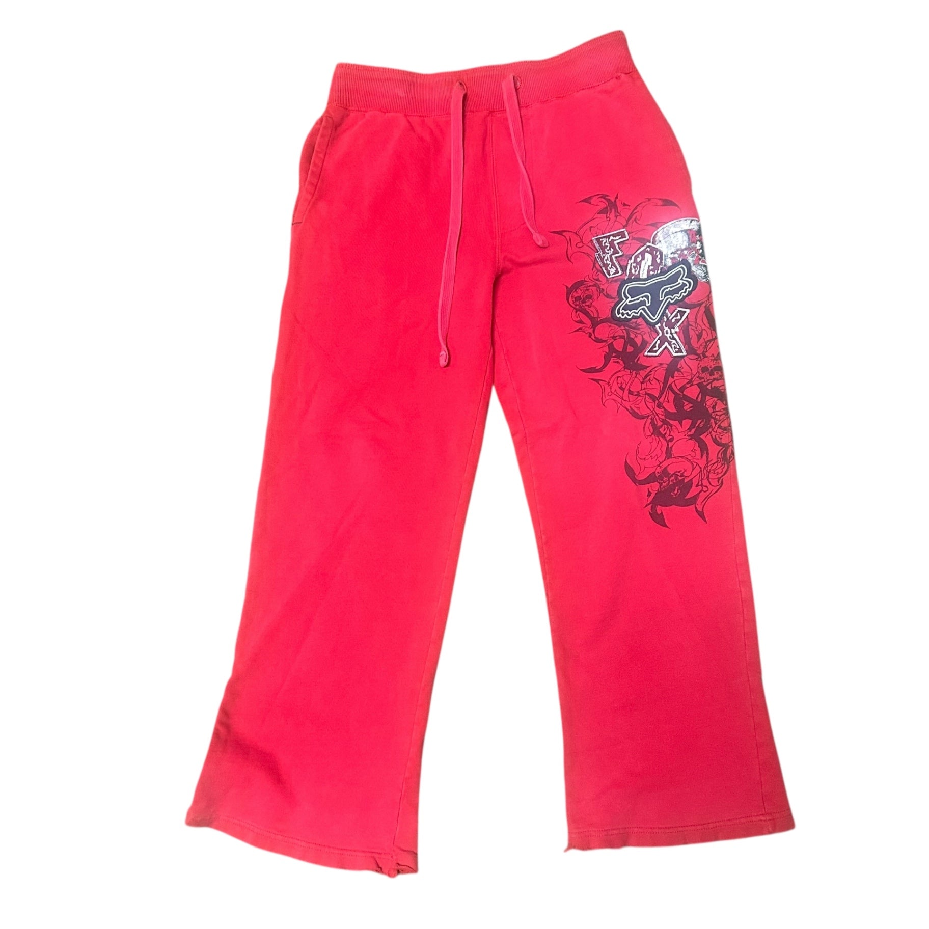Y2K Fox Red Flare Sweatpants