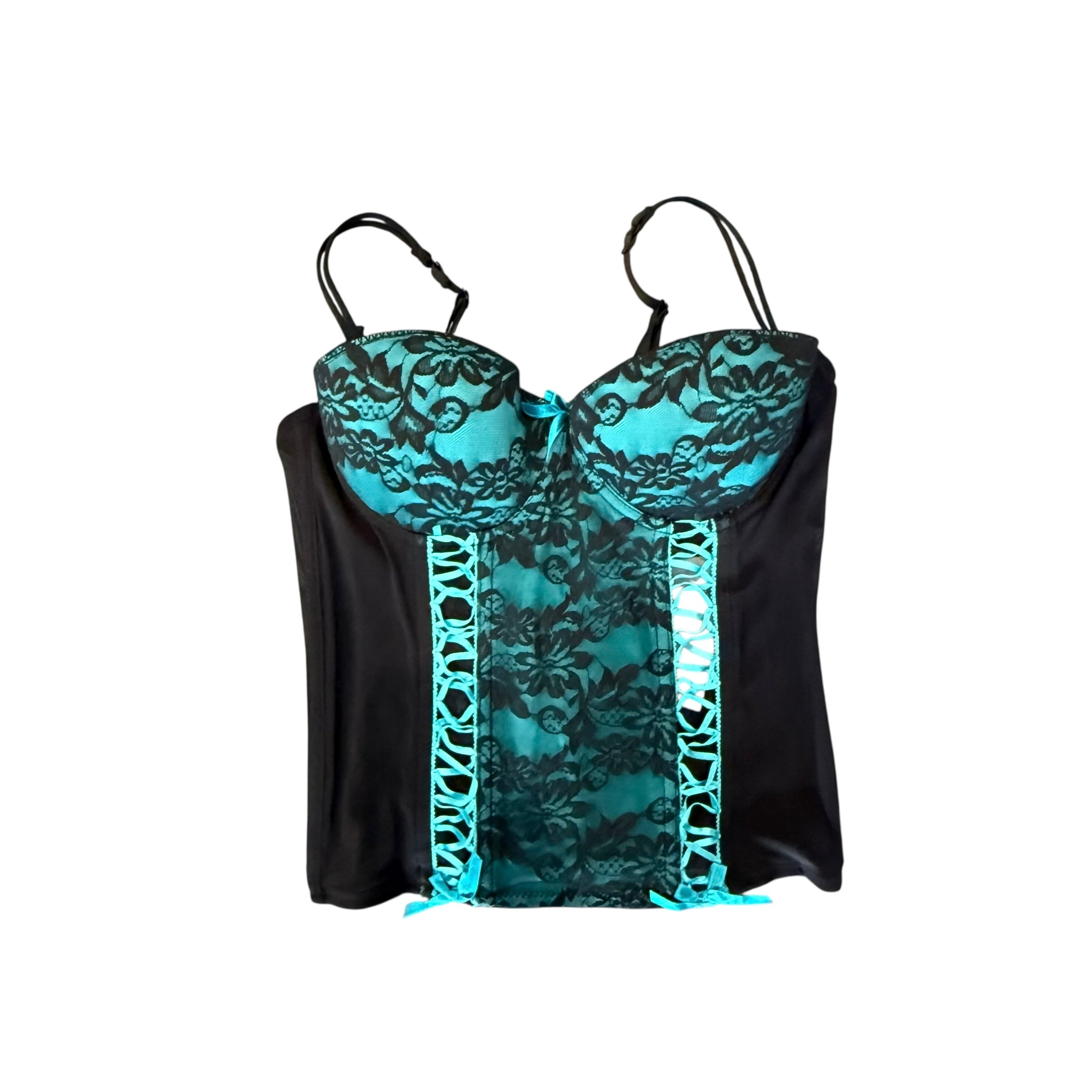 Seven Til Midnight Corset Black/Teal FDWMNS