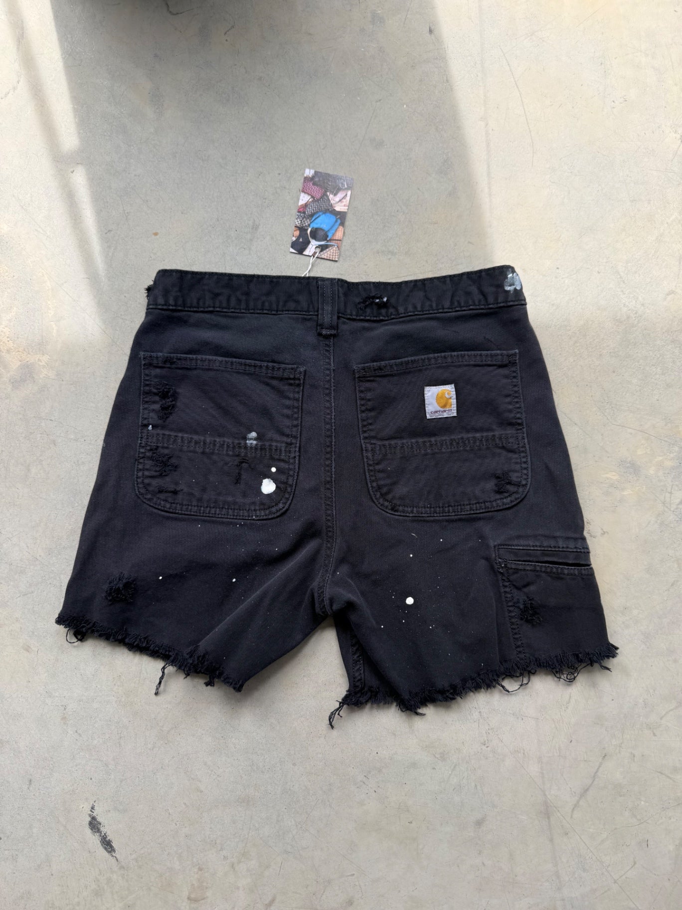 carhartt black distressed shorts 