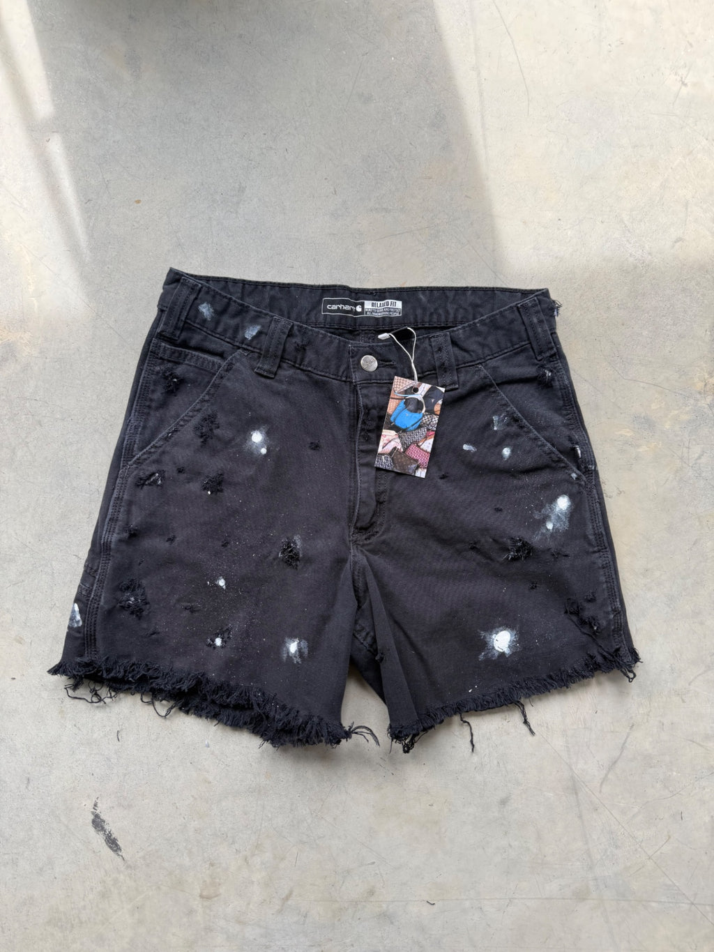 carhartt black distressed shorts 