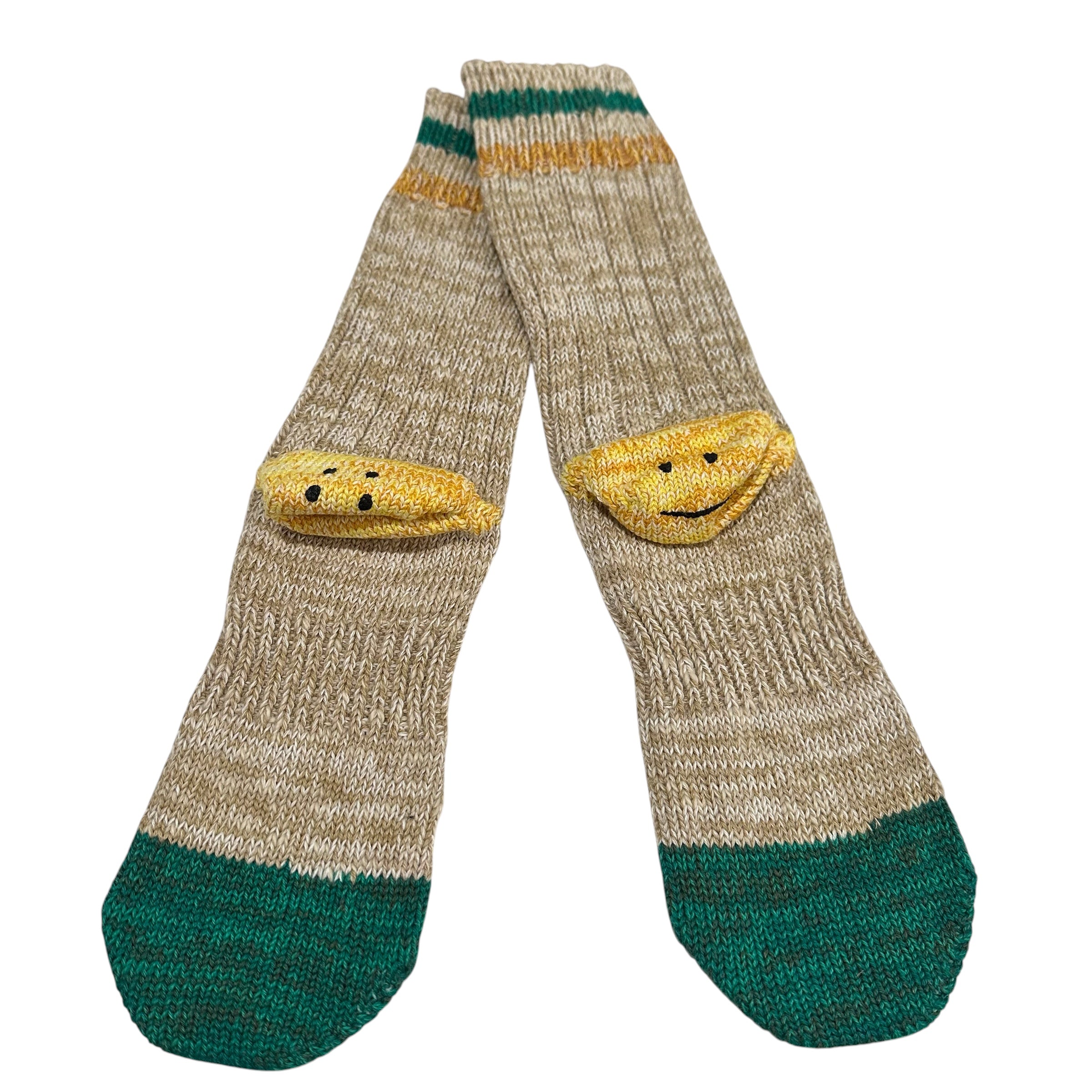 New Kapital 56 Yarns Smiley Socks Brown/Green
